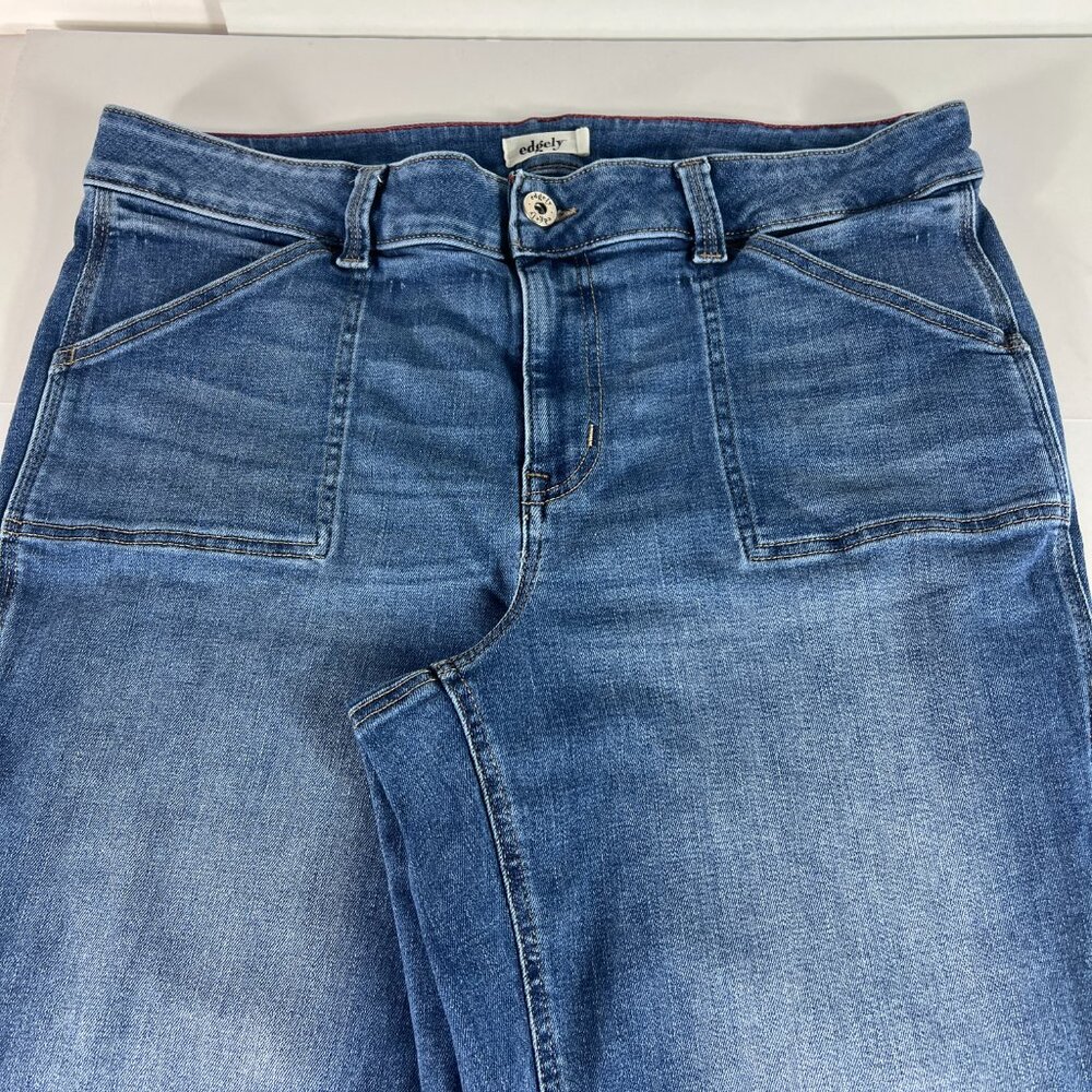 Edgely Jeans Womens Plus 40x25* High Rise Slim Straight Ankle Blue Denim Tag 20W - Picture 2 of 16